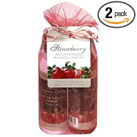 Lover's Choice Massage Oil & Cream, Strawberry (Pack of 2)
