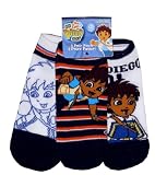 Go Diego Go - Navy/Orange 3 Pair Novelty Socks for boys