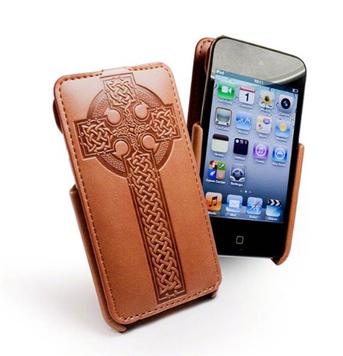Tuff-Luv Apocalypse Slide-Grip case cover for Apple iPod Touch 4 (4th Gen) / 4G - brown - Celtic Sacred Seal
