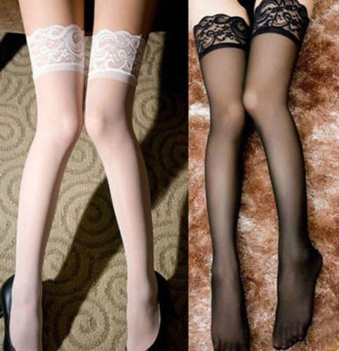 Sexy LADIES' BLACK Over Knee/Thigh High Knitted Cotton Raffle Socks Brand NEW