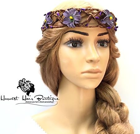 Hippie Chic Purple Flower Crown // Whimsical flower hair wreath // Floral headband accessory for women or teen // Hair Accessories