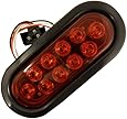 AutoSmart KL-35100RK Red Oval Sealed LED Turn Signal and Parking Light Kit with Light, Grommet and Plug