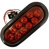 AutoSmart KL-35100RK Red Oval Sealed LED Turn Signal and Parking Light Kit with Light, Grommet and Plug