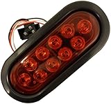 AutoSmart KL-35100RK Red Oval Sealed LED Turn Signal and Parking Light Kit with Light, Grommet and Plug