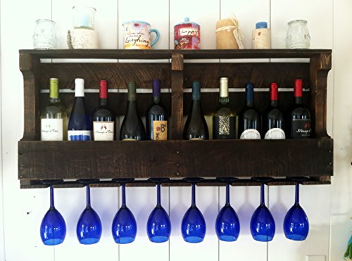 Great Lakes Reclaimed Wall Mounted, Wine Rack Espresso/Dark Walnut, Rustic, Primitive