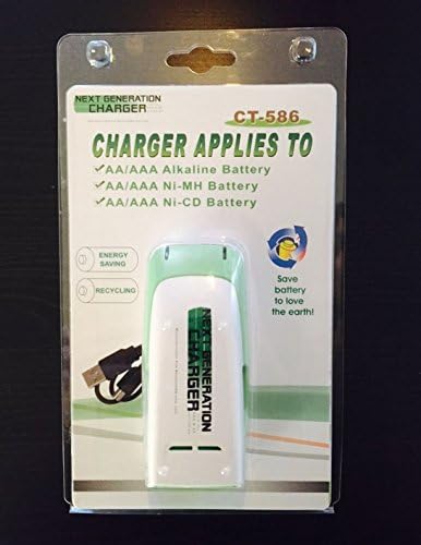 Next Generation 2 Bay USB Alkaline Battery Charger for ALL AA/AAA Rechargeable and NON-RECHARGEABLE Batteries, Alkaline, Ni-CD &amp; Ni-MH