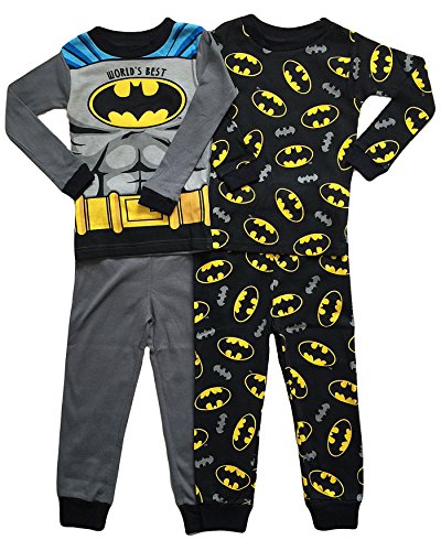 DC Comics Little Boys Toddler Batman 4 Pc Cotton Pajama Set