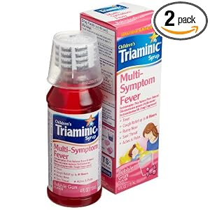 Triaminic Multi-Symptom Fever, Bubble Gum Flavor, 4-Ounce Syrups (Pack of 2)