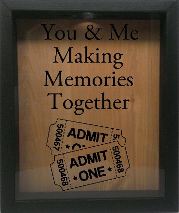 Wooden Shadow Box Wine Cork/Bottle Cap Holder 9x11 - You And Me Making Memories Together (Ebony w/Black)