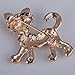 YAZILIND Pretty Gold Plated Full Shining Clear Crystal Cat Brooches and Pins Wedding for Women Gift