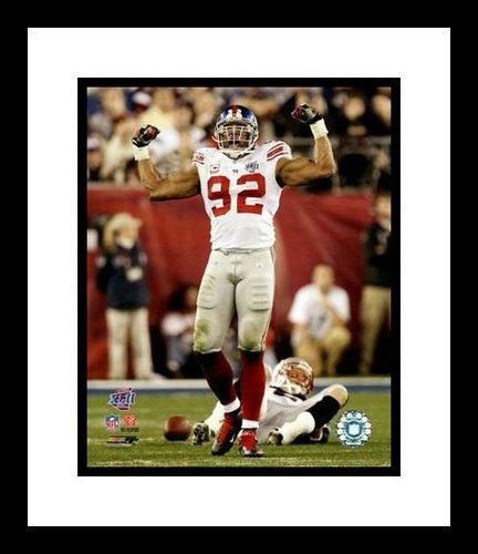 Michael Strahan Framed New York Giants 8x10 Photo - Super Bowl XLII Flexing