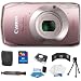 Canon PowerShot ELPH 500 HS 12 MP CMOS Digital Camera with Full HD Video and Ultra Wide Angle Lens (Pink) + 8GB Deluxe Accessory Kit