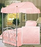 Pink Fantasy Eyelet Twin Size Canopy Bed Top Fabric