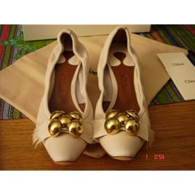 CHLOE GOLDEN SPHERES POINTED HEELS SHOES