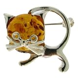 Helena Langevin - C5003BRK - Broche Femme - Argent 925/1000 - Ambre Cognacpar Helena Langevin