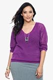 Torrid Plus Size Purple Open Knit Dolman Pullover