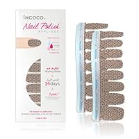 Incoco Nail Polish Strips, Floral Design Nail Art, Golden Lattice