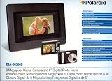 Polaroid i830 - Digital camera - compact - 8.0 Mpix - optical zoom: 3 x - supported memory: MMC, SD, SDHC - black - with Polaroid DPA-0600 6 Digital Photo Frame with Alarm Clock Radio