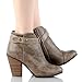 Breckelle's GAIL-22 Women's Belted Chunky Stacked Heel Ankle Booties Beige 8