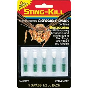 Click here to buy Sting-kill External Anesthetic Disposable Swabs with Benzocaine - 5 Ea by Sting-Kill.