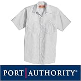 Cornerstone Short Sleeved, Striped Industrial Work Shirt