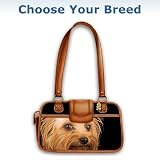 Faithful Friend Leather-Trimmed Handbag: Dog Lover Handbag