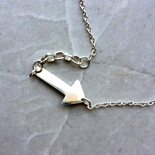 Sterling silver arrow bracelet with chain detail
