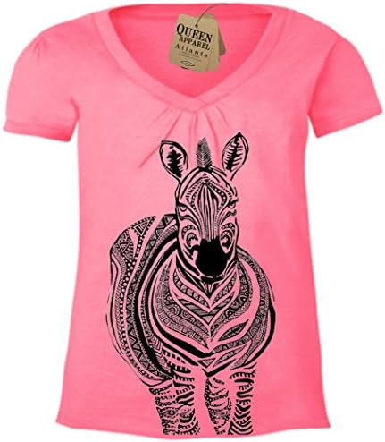tribal shirt zebra print girls v-neck (medium)