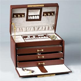 Ragar Paris Weave Jewelry Box with Three Drawers in Genuine Leather PW504