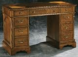 Hekman Furniture Oval Inlay Pedestal Desk in Special Reserve Finish - 7-1107