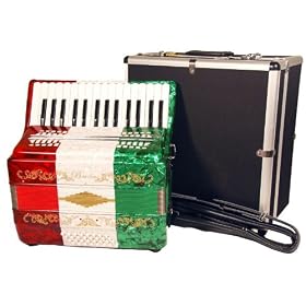 Full Size 3 Row Accordion - TriColor with Free Hardshell Carrying Case