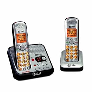 AT&T EL52200 DECT 6.0 Cordless Phone, Silver/Black, 2 Handsets