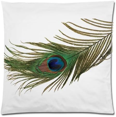 Elegant Peacock Feathers Print Custom Square Pillowcase Pillow Cover 18x18 for Couch,Cushion Case (One Side Printing) by Homestorestyle