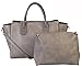 Diophy PU Leather Tote Satchel Duffel Large Unlined Women Purse Handbag Accented Top Handle with Removable Strap, Bag in a Bag, 2 in 1 ZD-2729