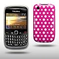 TPU FLEXY CASE MIT PUNKTE AUFDRUCK F�R BLACKBERRY CURVE 8520 / 9300 ROSA (PINK) / WEI�