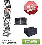 Signworld Pop-up Literature / Brochure / Magazine Display Rack Floor Standing Black 6 Pockets Zed