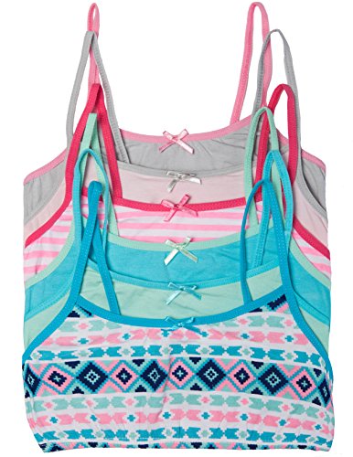 6 Pack Caramel Cantina Big Girls Cotton Spandex Training Bralettes