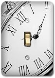 Clock Time Antique Design Metal Light Switch Plate Cover Single Home Decor 381