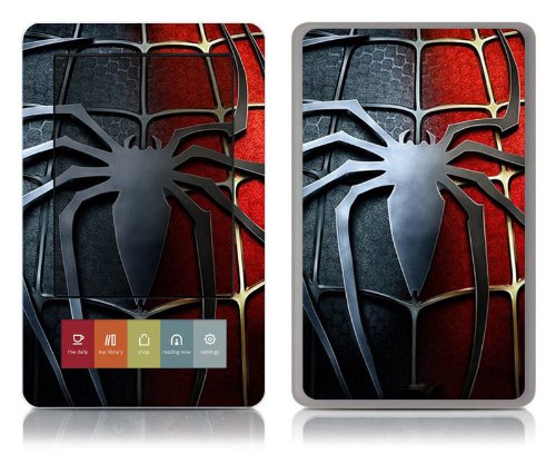  Bundle Monster Barnes & Noble Nook (Fit Nook Black & White Model Only) Ereader Vinyl Skin Cover Art Decal Sticker Protector Accessories - Spiderman