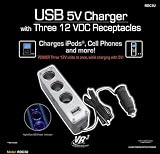 NEW VR3 USB CAR CHARGER POWER PORT 3 OUTLETS FITS IPOD
