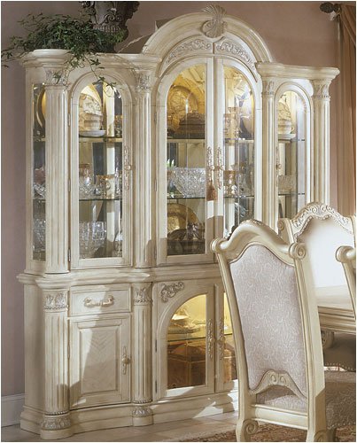 AICO 53006-07 53005-07 Monte Carlo China Cabinet in Silver Snow