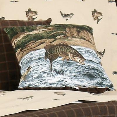 River Fishing Cotton Pillow