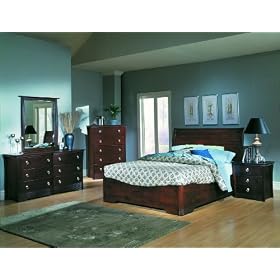 Home Elegance Traditional Sleigh Eastern King Bed Low Footboard Black Cherry finish... by Home Elegance