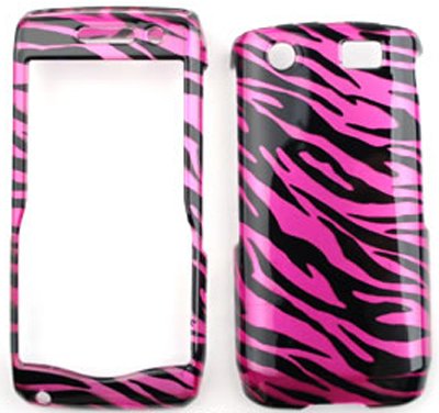Blackberry Pearl 9100 Transparent Design, Hot Pink Zebra Print Hard Case/Cover/Faceplate/Snap On/Housing/Protector