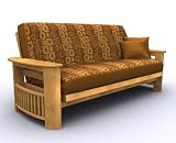 American Furniture Alliance Portofino Metal/Wood Frame Full, Golden Oak