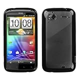 Clear / Black Trim Gummy Candy Skin Back Case for HTC Sensation 4G