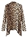 Allegra K Women Leopard Long Sleeve Open Front Boyfriend Cardigan