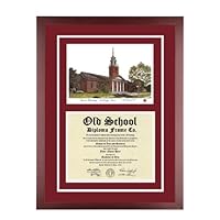 Harvard University Massachusetts Diploma Frame with Lithograph Art Print