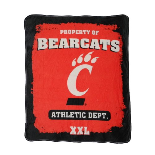 NCAA Cincinnati Bearcats Super Soft Plush Thermal Blanket / Fleece Couch Throw - Red & Black