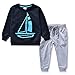 Miniowl Kids Boys Clothing Sets Ship Pattern Long Sleeve T-shirt Pants 2T-6T